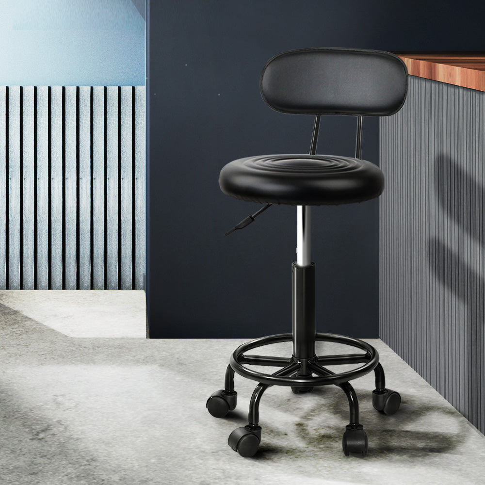 Marlook 2x Salon Stool Swivel Chair Backrest