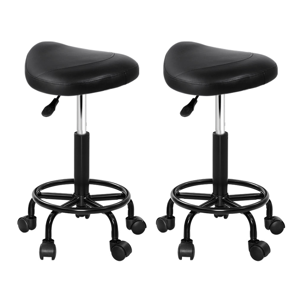 Marlook 2x Salon Stool Saddle Swivel Chair