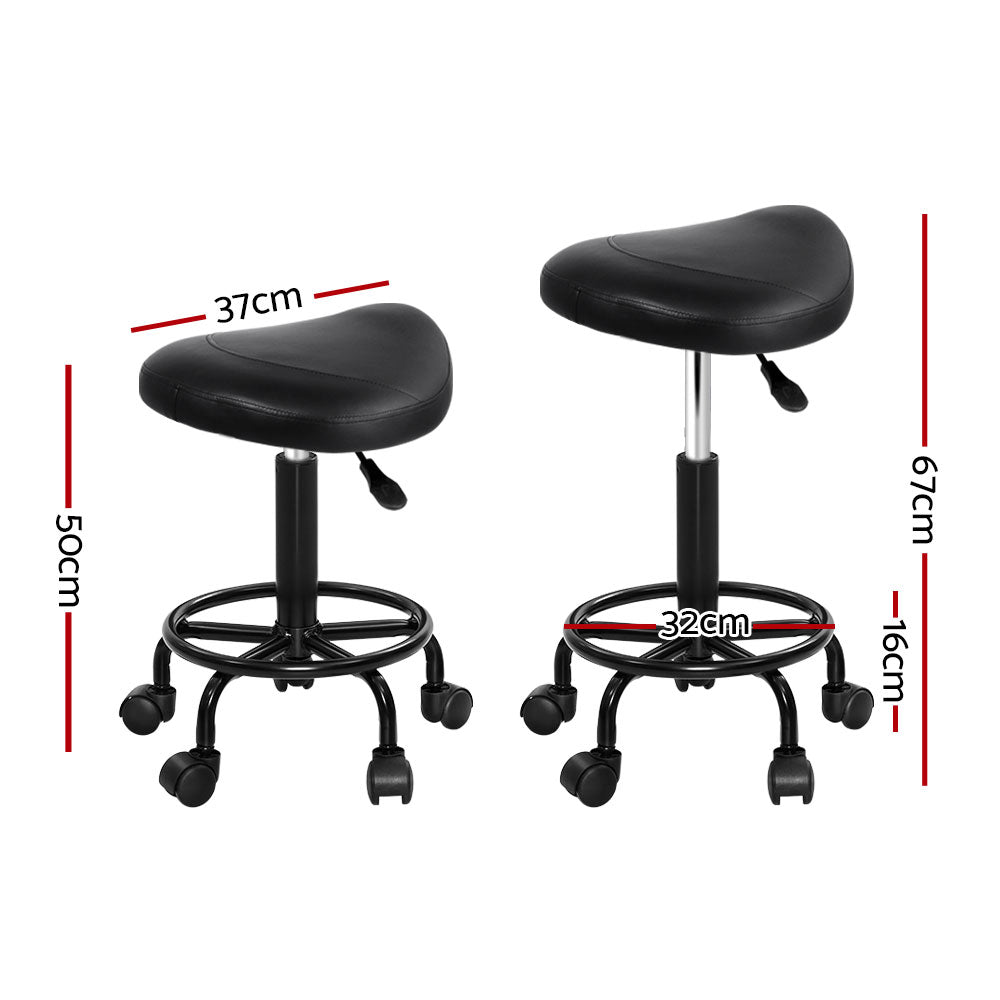 Marlook 2x Salon Stool Saddle Swivel Chair
