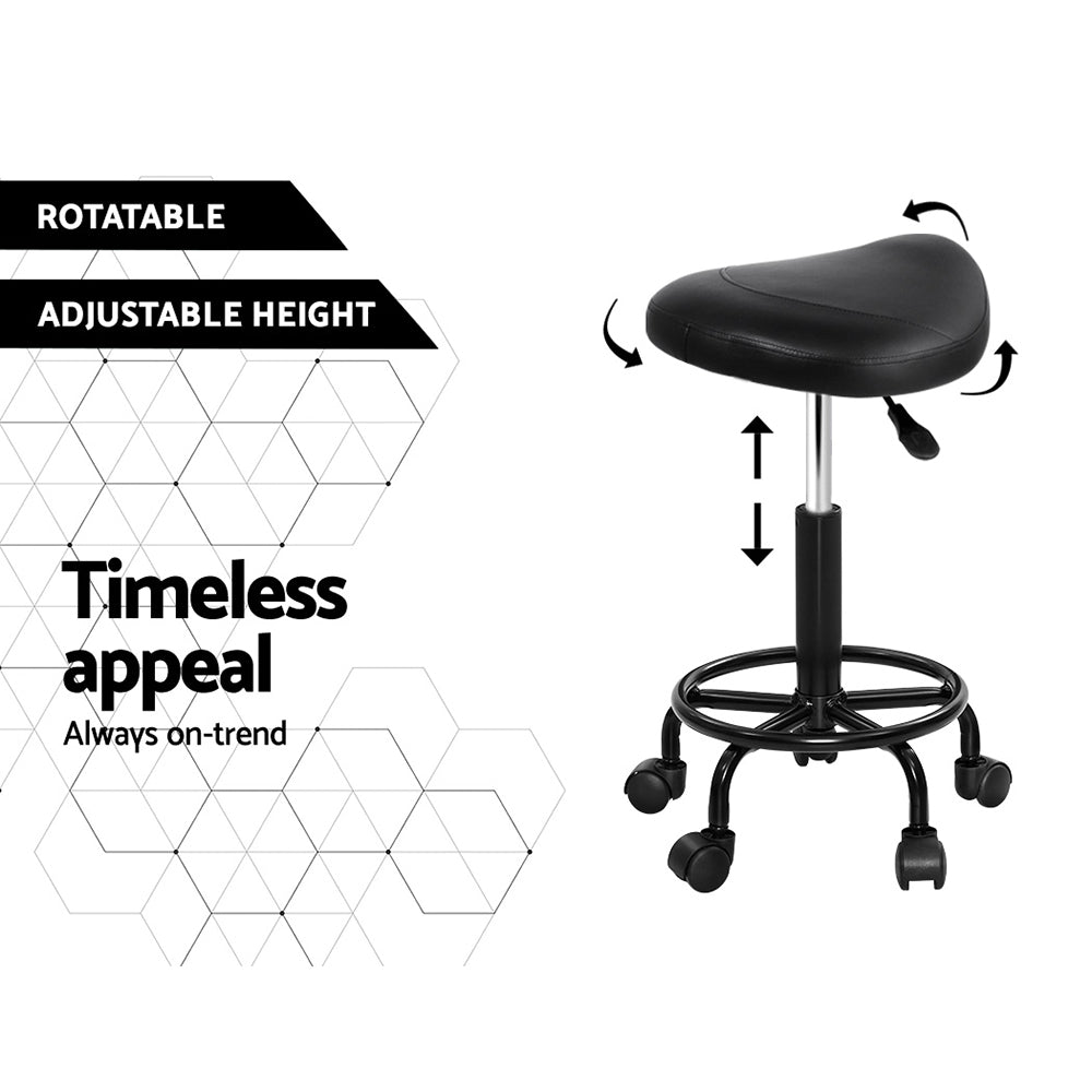Marlook 2x Salon Stool Saddle Swivel Chair