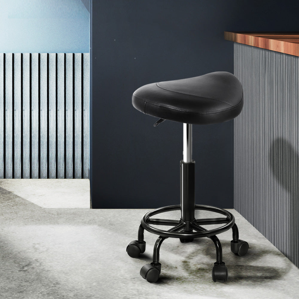 Marlook 2x Salon Stool Saddle Swivel Chair