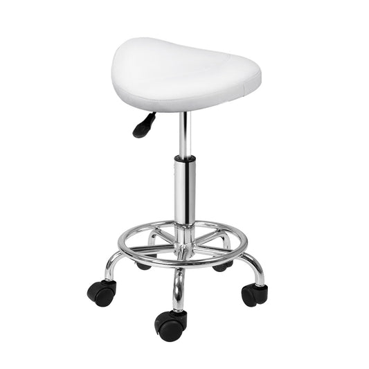 Marlook Salon Stool Saddle Swivel Chair White