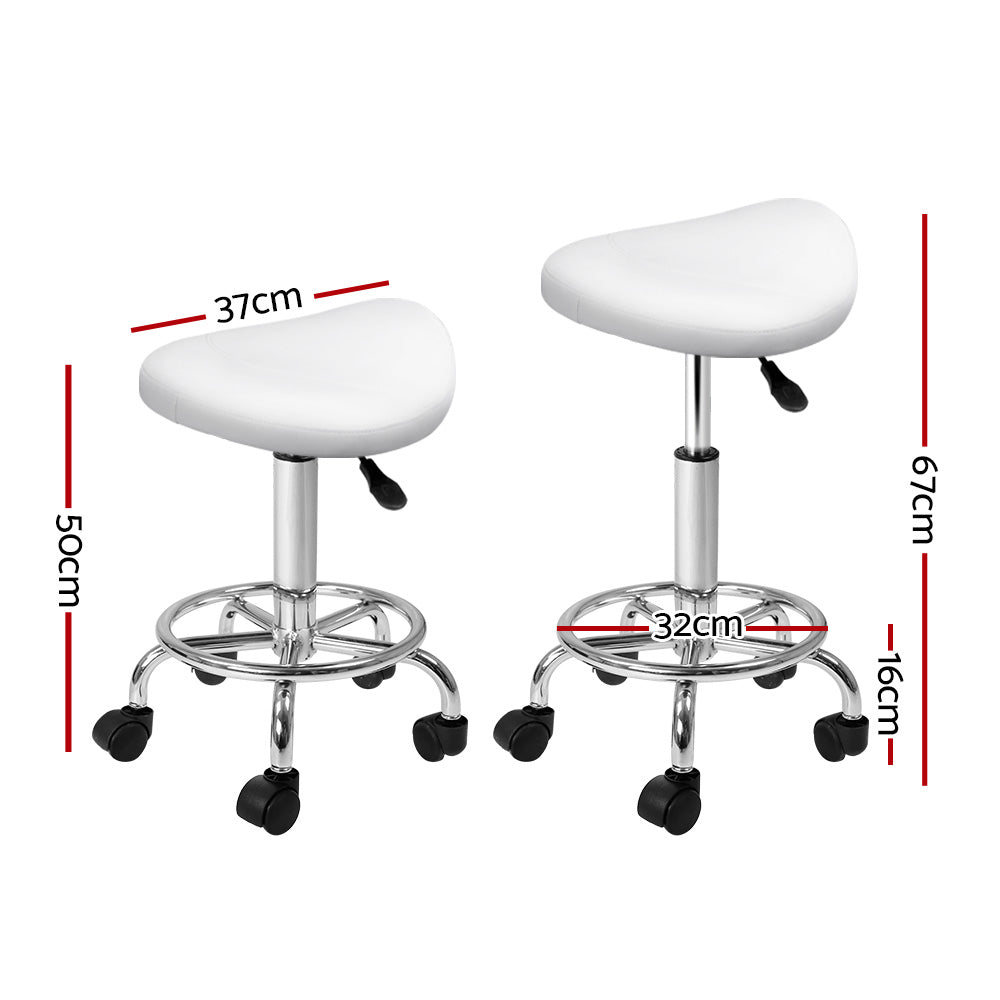 Marlook Salon Stool Saddle Swivel Chair White