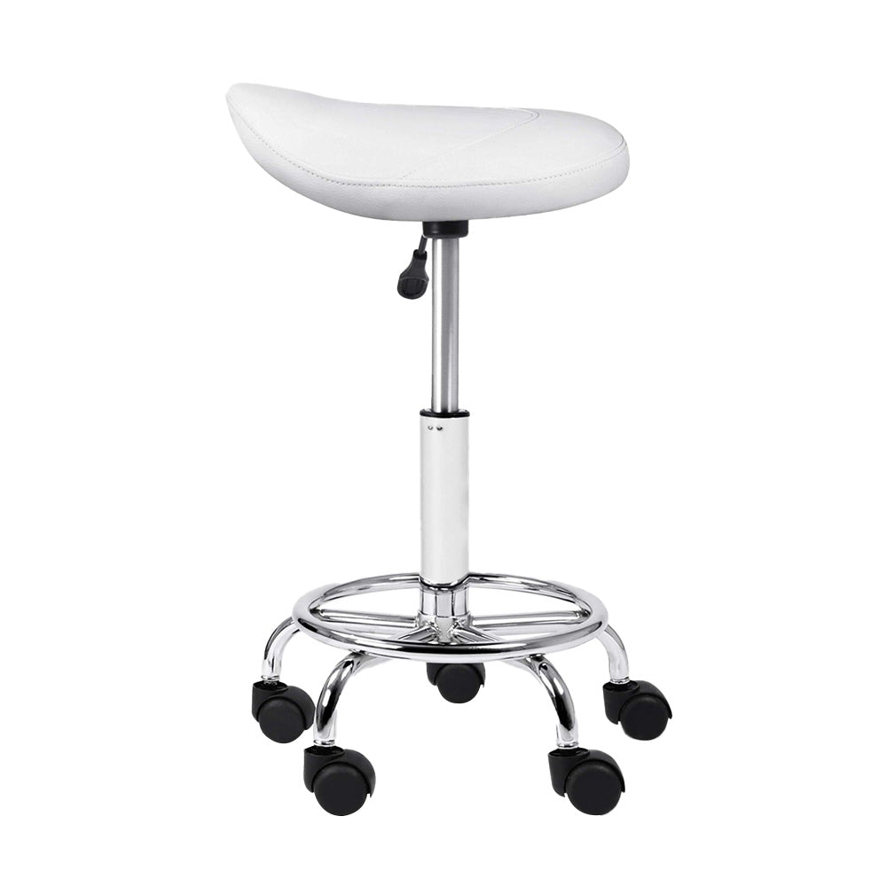 Marlook Salon Stool Saddle Swivel Chair White