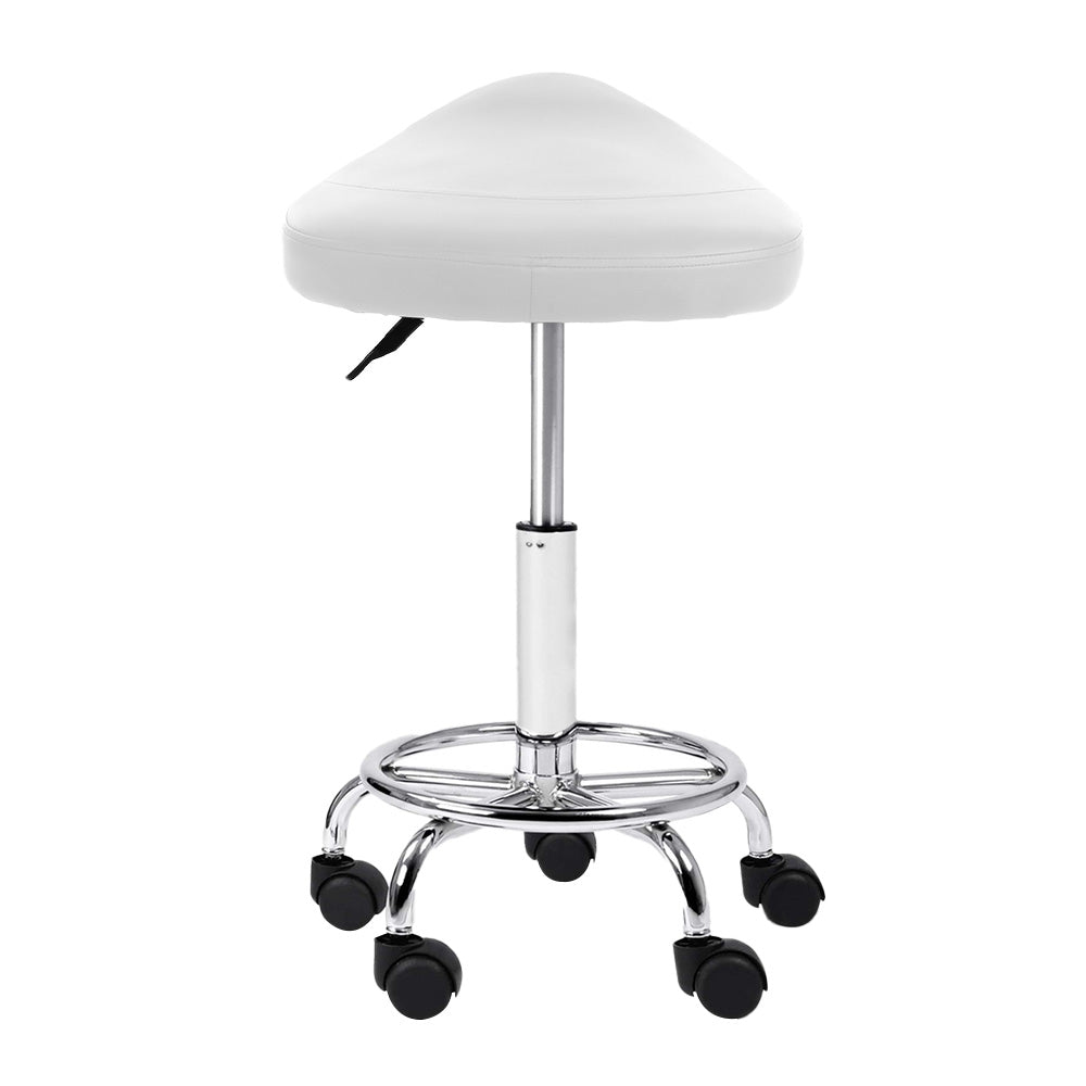 Marlook Salon Stool Saddle Swivel Chair White