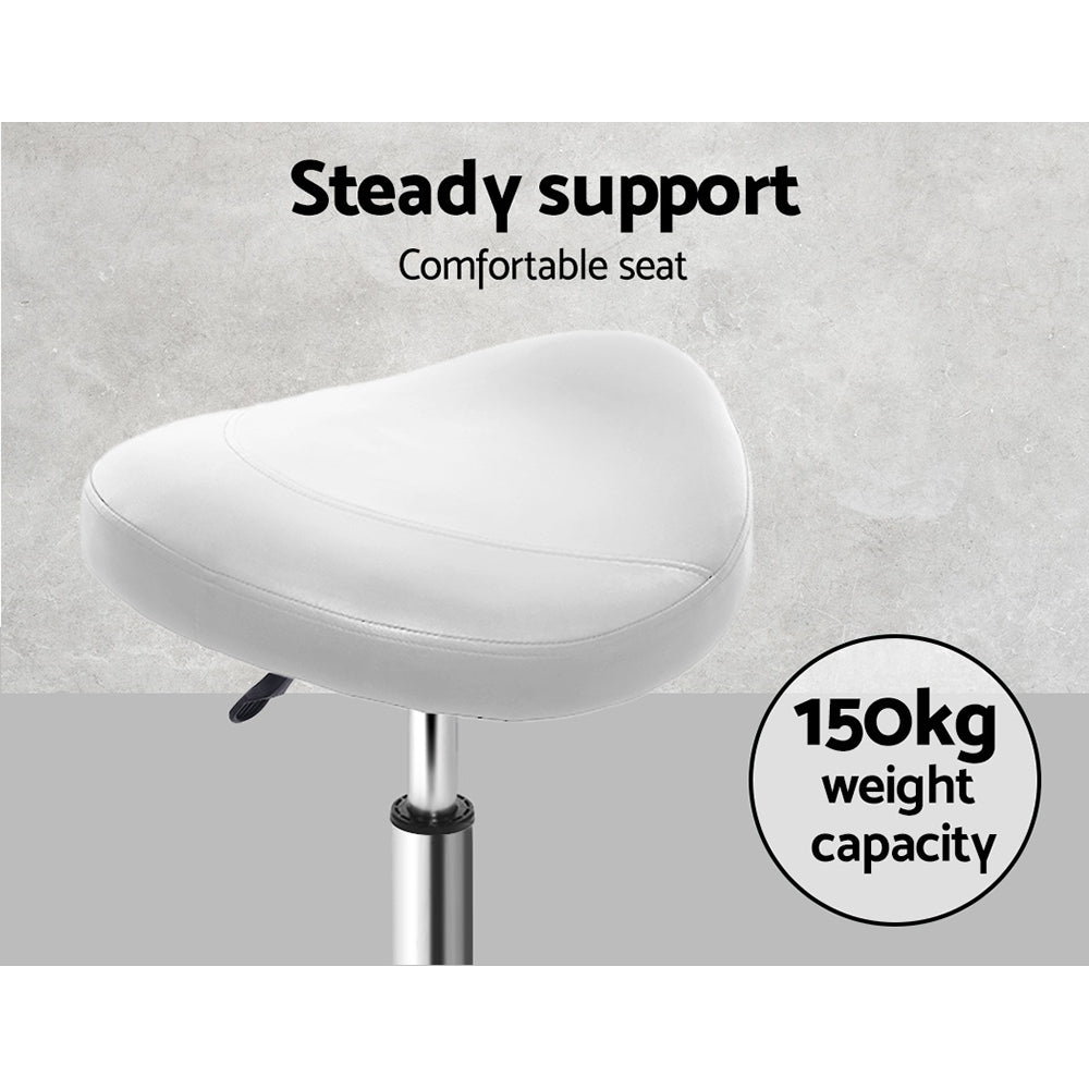 Marlook Salon Stool Saddle Swivel Chair White