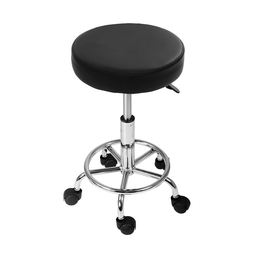 Marlook 2x Salon Stool Round Swivel Chair Black