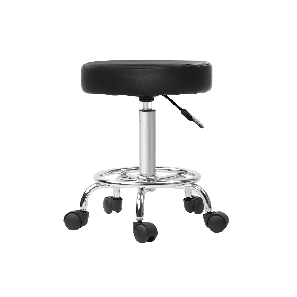Marlook 2x Salon Stool Round Swivel Chair Black
