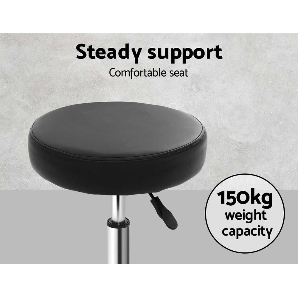 Marlook 2x Salon Stool Round Swivel Chair Black