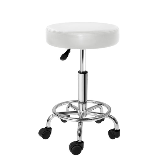Marlook Salon Stool Round Swivel Chair White