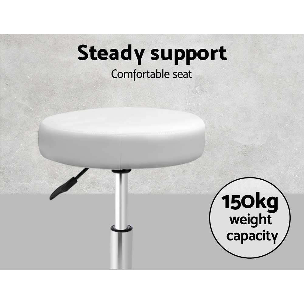 Marlook 2x Salon Stool Round Swivel Chair White