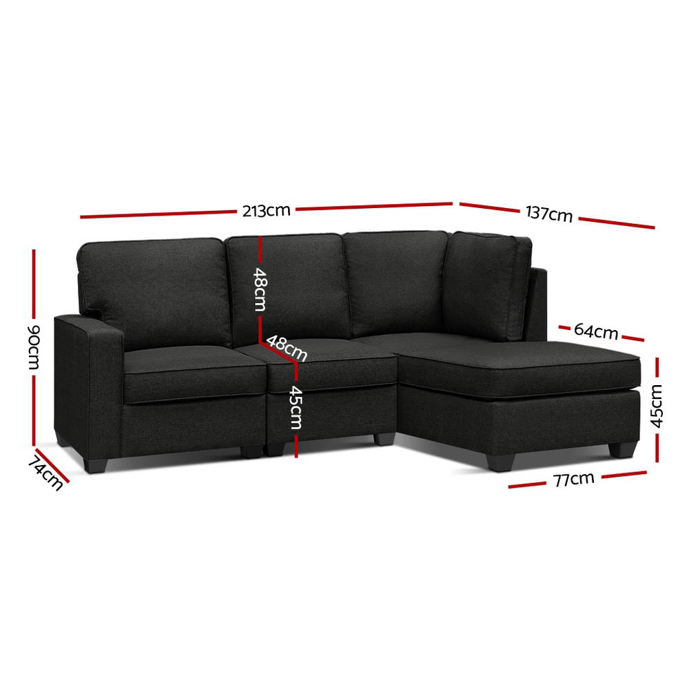 Marlook Modular Sofa Chaise Set 4-seater Dark Grey
