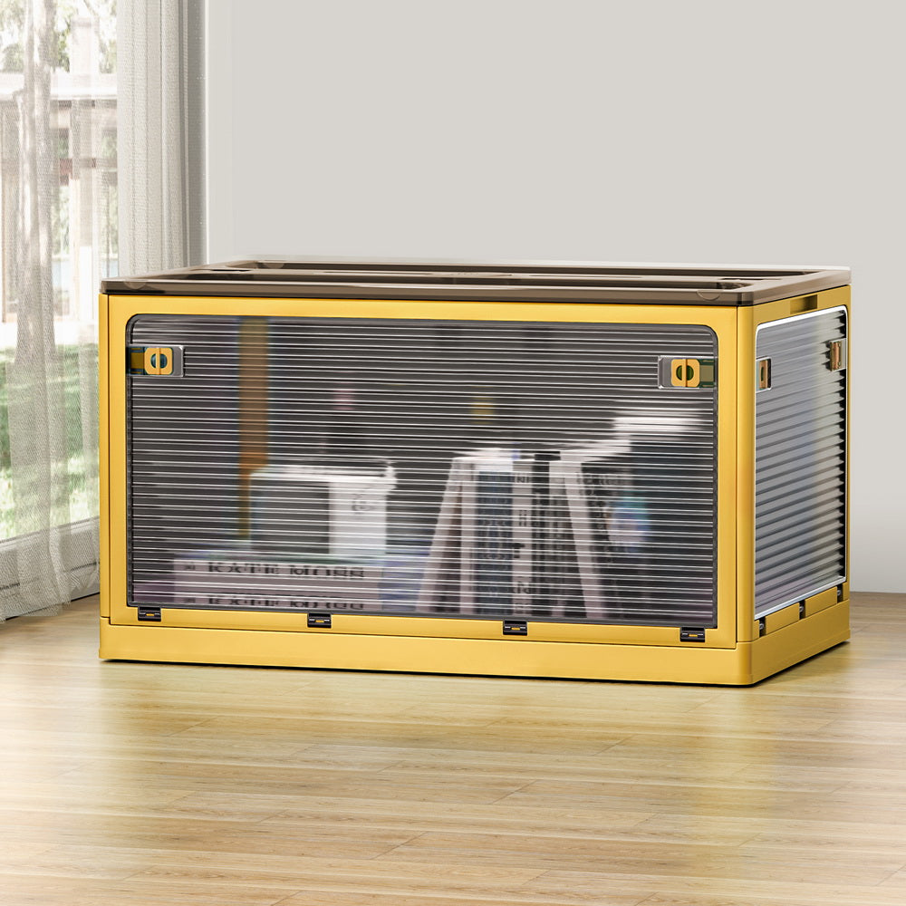 Marlook Storage Container Foldable Stackable Large 5 Sides Open Transparent 115L
