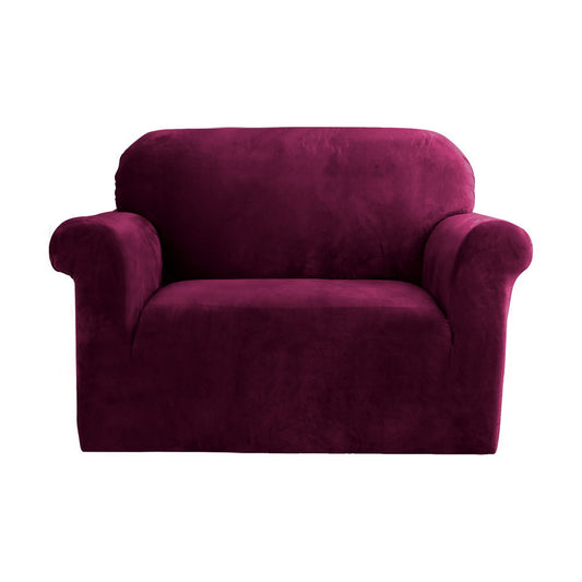 Marlook Sofa Cover Couch Covers 1 Seater Velvet Ruby Red