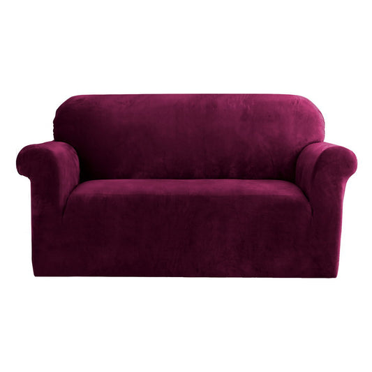 Marlook Sofa Cover Couch Covers 2 Seater Velvet Ruby Red