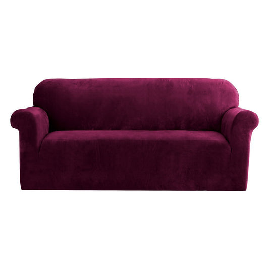 Marlook Sofa Cover Couch Covers 3 Seater Velvet Ruby Red