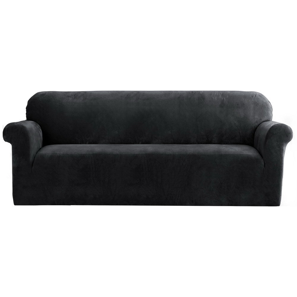 Marlook Sofa Cover Couch Covers 4 Seater Velvet Black
