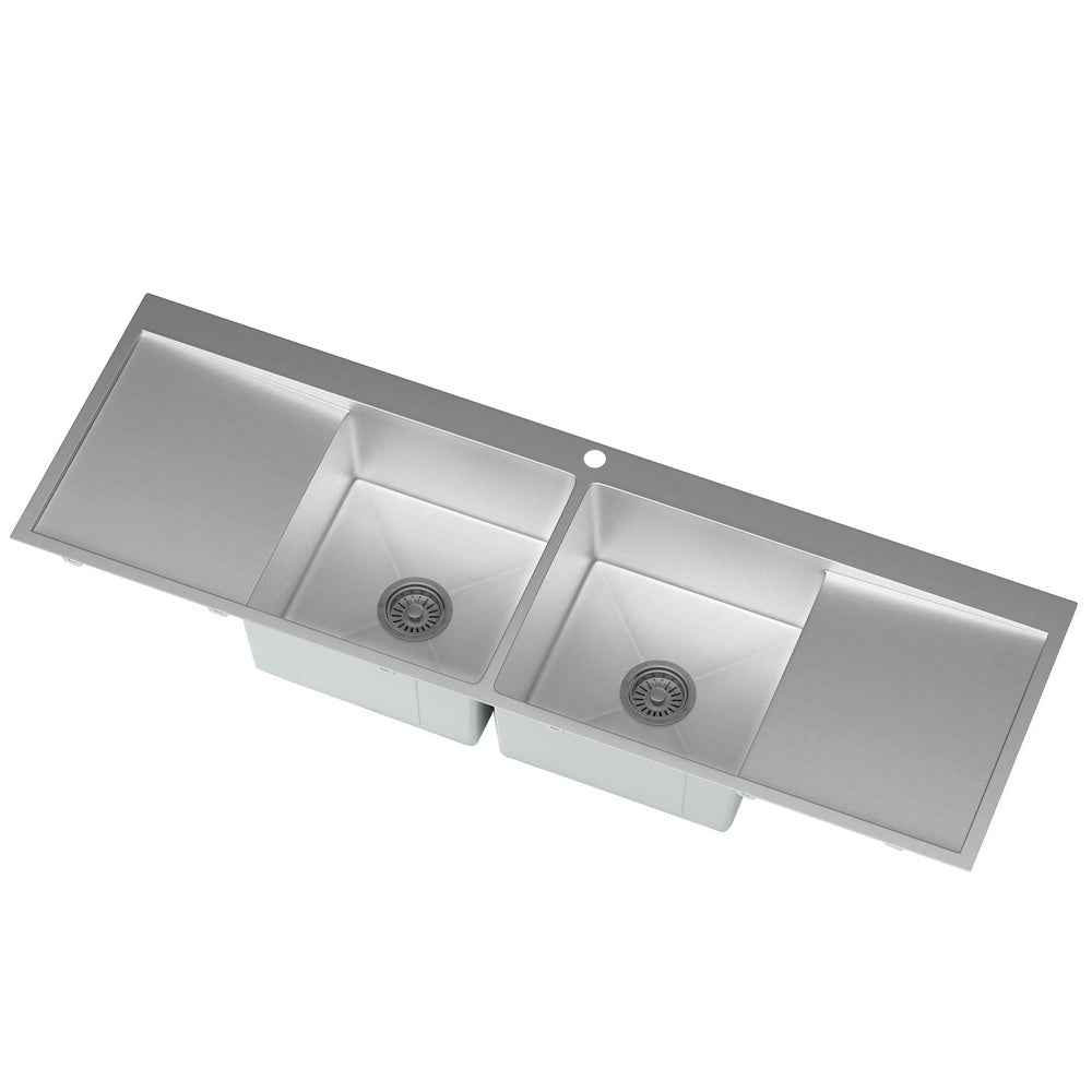 Marlook Kitchen Sink Basin Stainless Steel Under/Top/Flush Mount Bowl 155X50CM