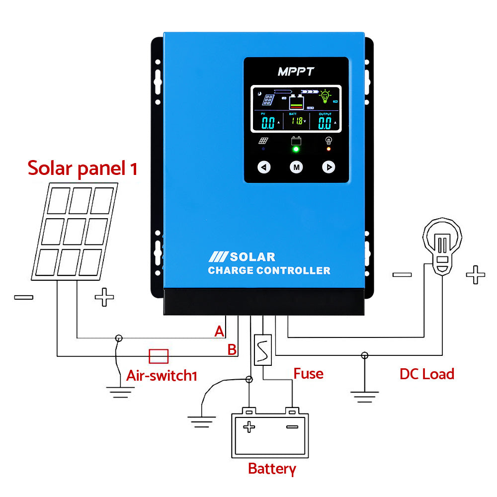 Marlook 60A MPPT Solar Charge Controller Auto 12V/24V/36V/48V Battery Regulator