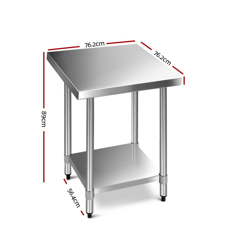 Marlook 760x760mm Stainless Steel Kitchen Bench 430