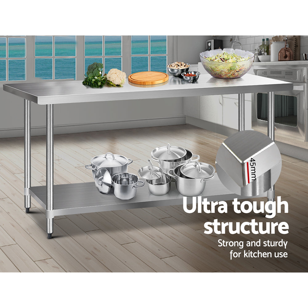 Marlook 1829x760mm Stainless Steel Kitchen Bench 430