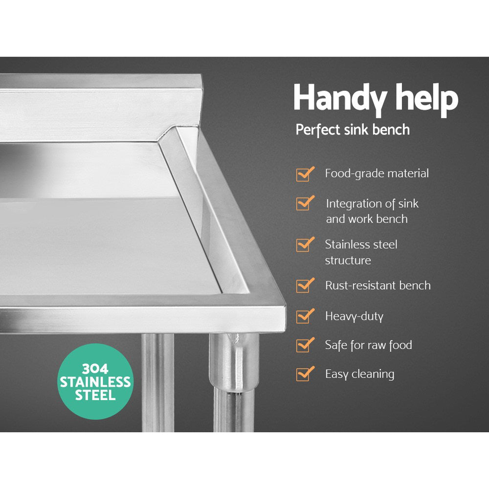 Marlook 100x60cm Stainless Steel Sink Bench Kitchen 304
