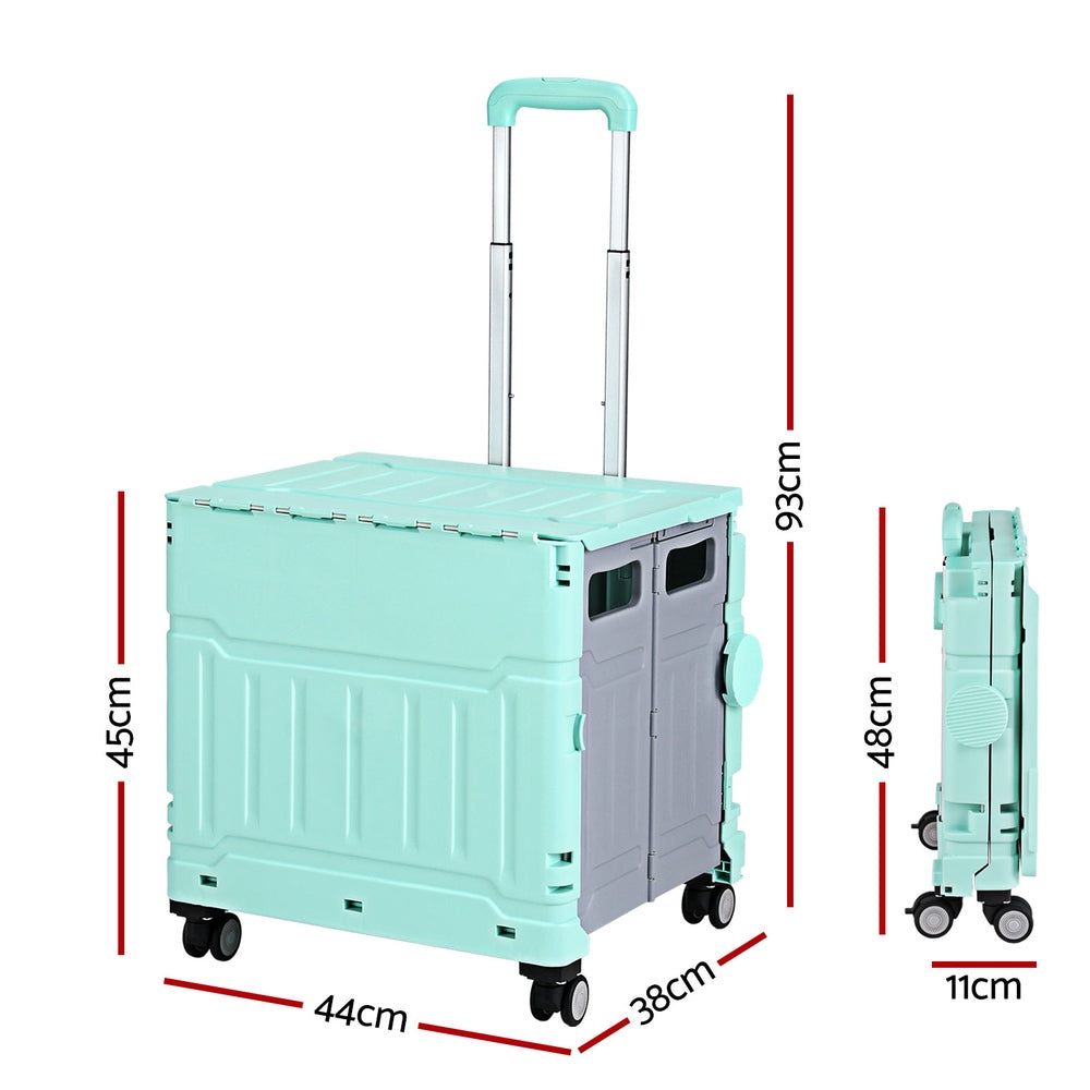 Marlook Shopping Trolley Cart 75L Foldable Green