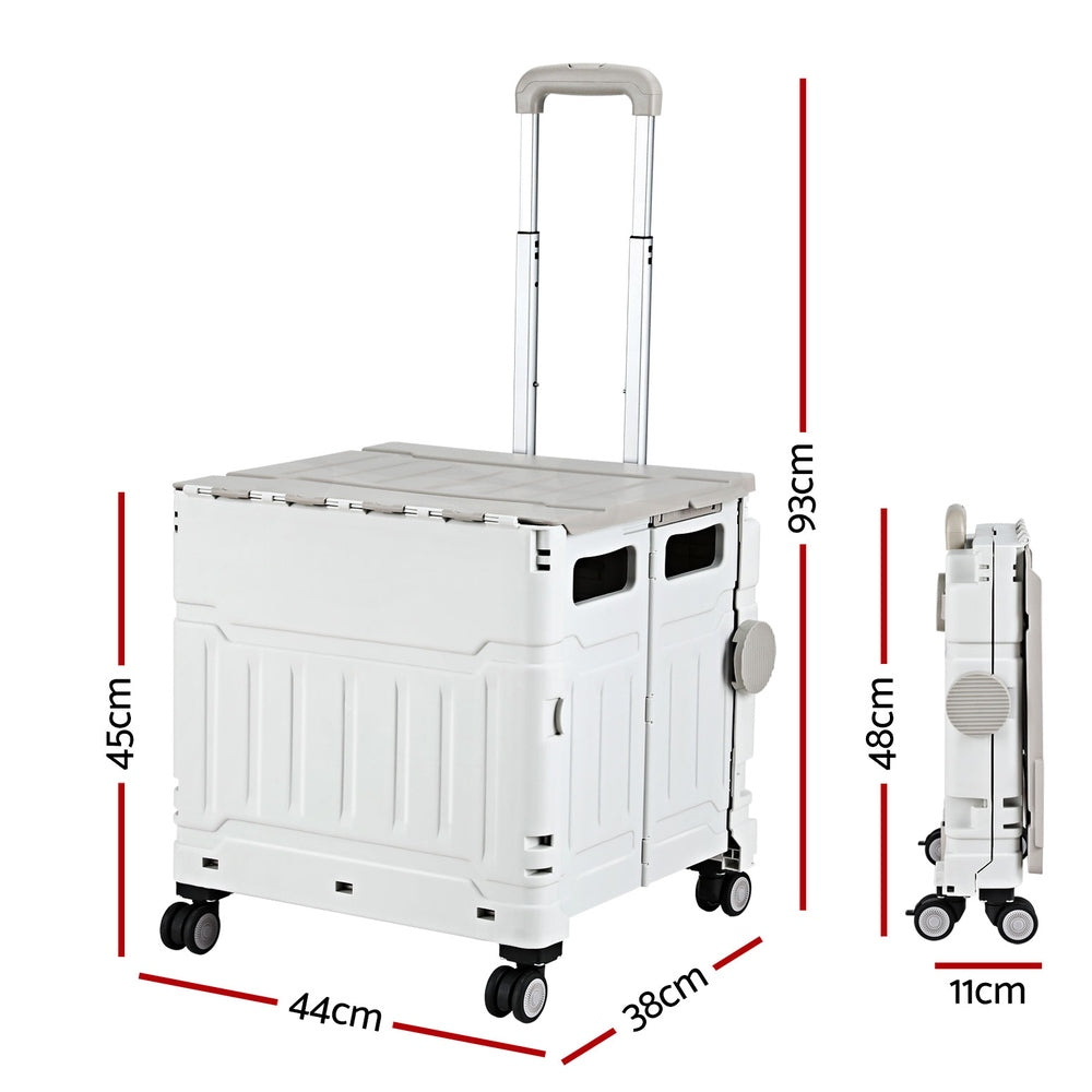 Marlook Shopping Trolley Cart 75L Foldable White