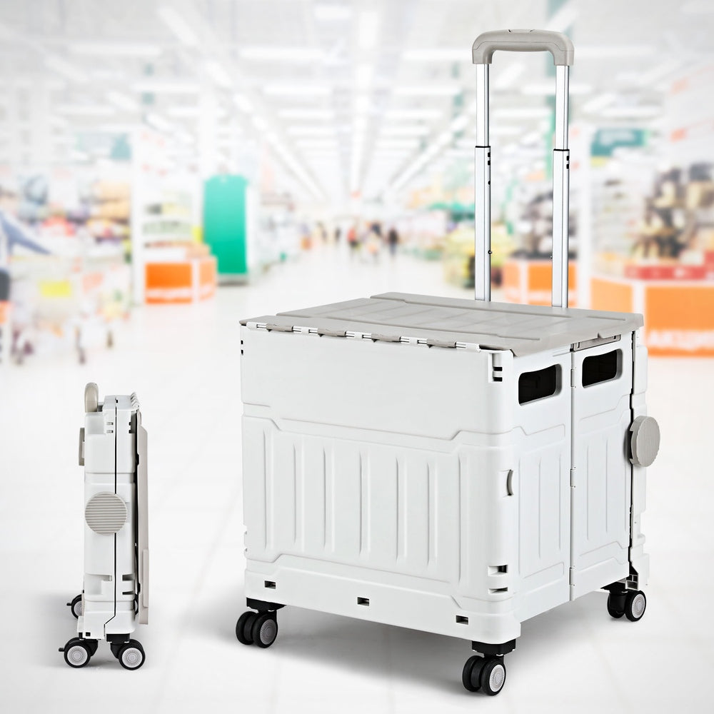 Marlook Shopping Trolley Cart 75L Foldable White