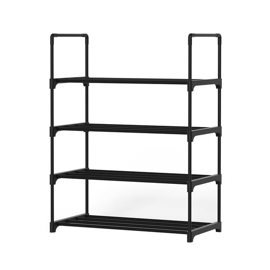 Marlook Shoe Rack Cabinet Stackable 4-tier 12 Pairs Black