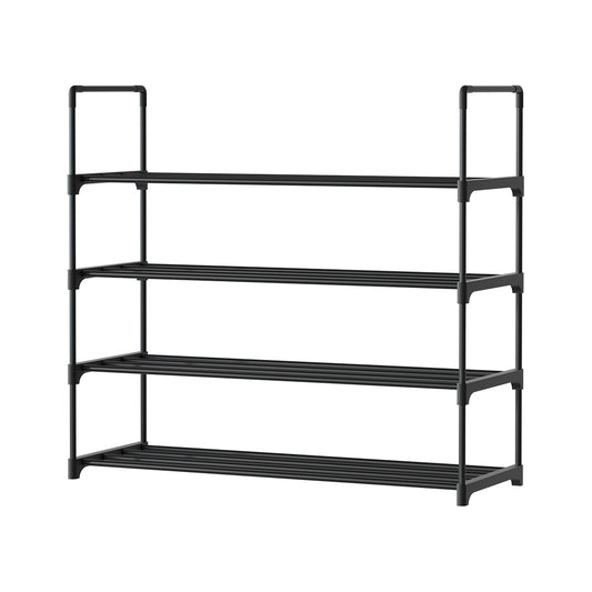 Marlook Shoe Rack 4-tier 16 Pairs Stackable Black
