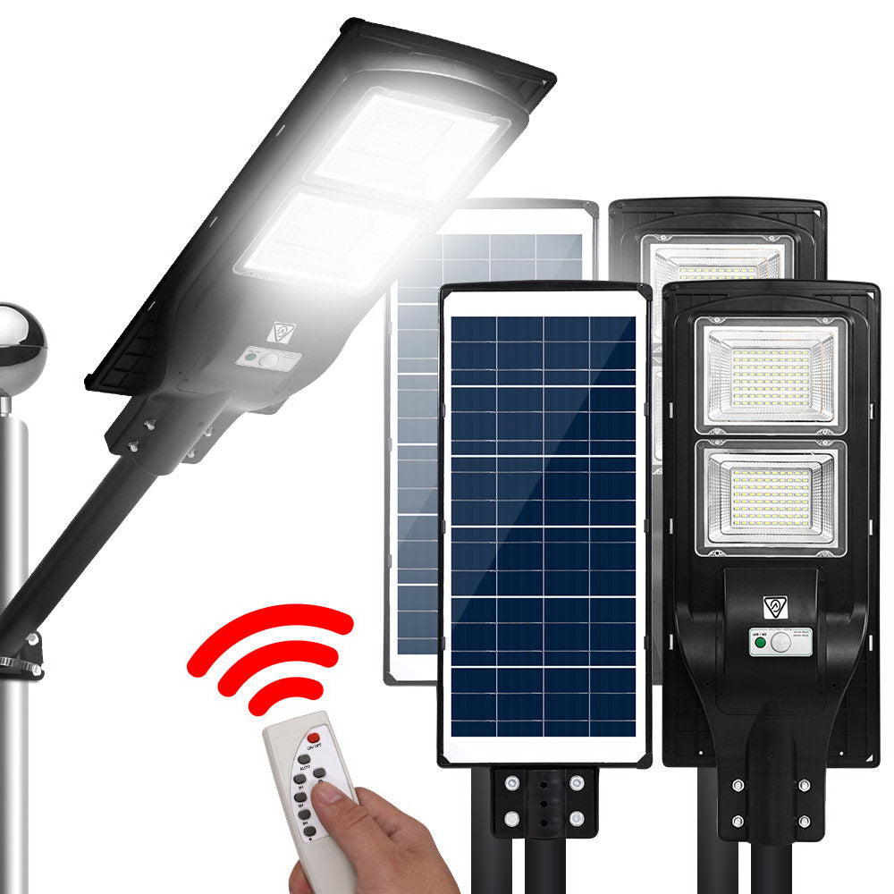 Marlook 160 LED Solar Street Light 120W Flood Motion Sensor Remote Outdoor Wall Lamp x2