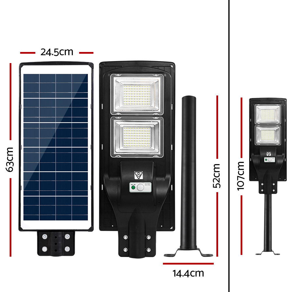 Marlook 160 LED Solar Street Light 120W Flood Motion Sensor Remote Outdoor Wall Lamp x2