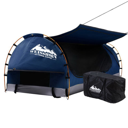 Marlook King Single Swag Camping Swags Canvas Free Standing Dome Tent Blue
