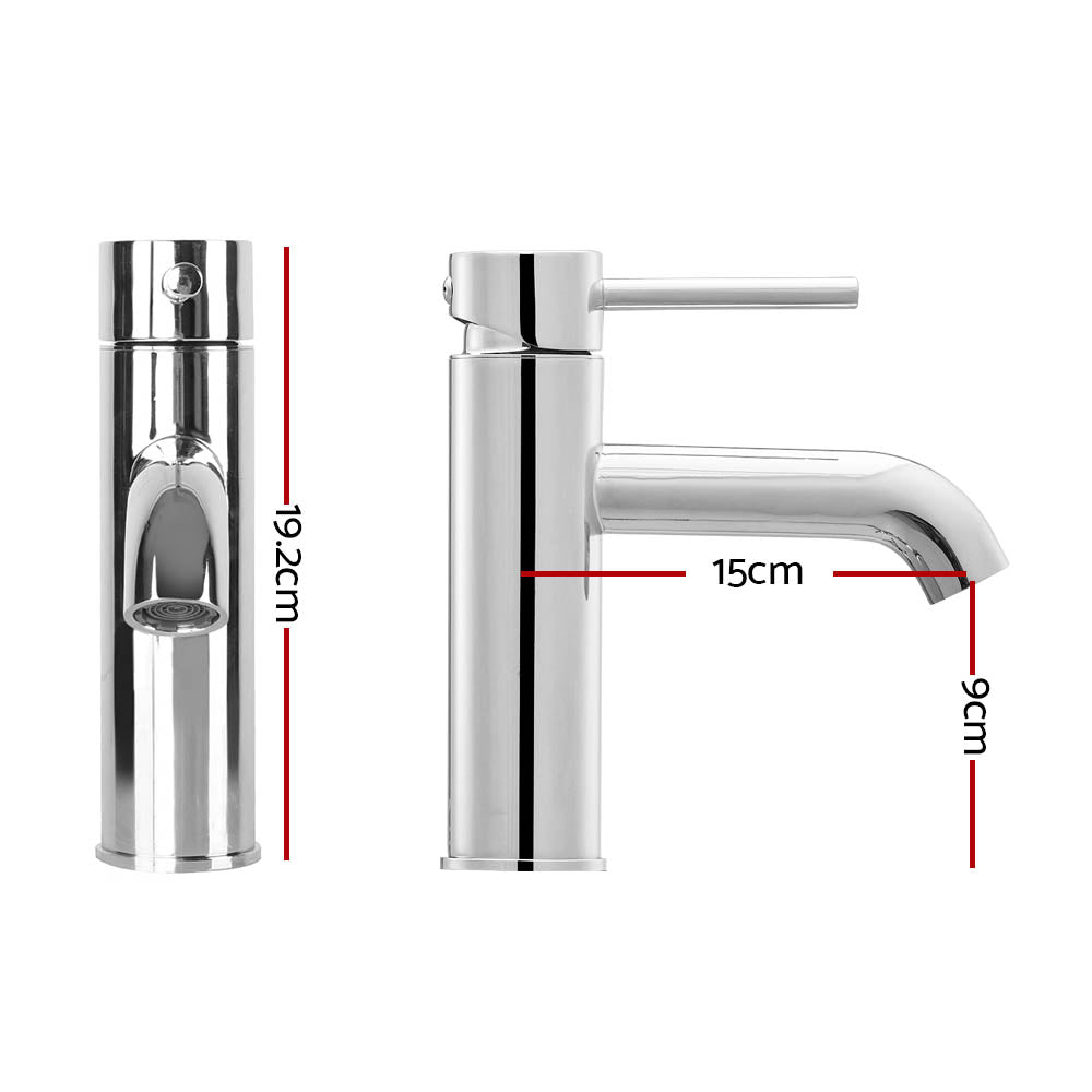 Marlook Bathroom Basin Mixer Tap Round Brass Faucet Vanity Laundry Chrome