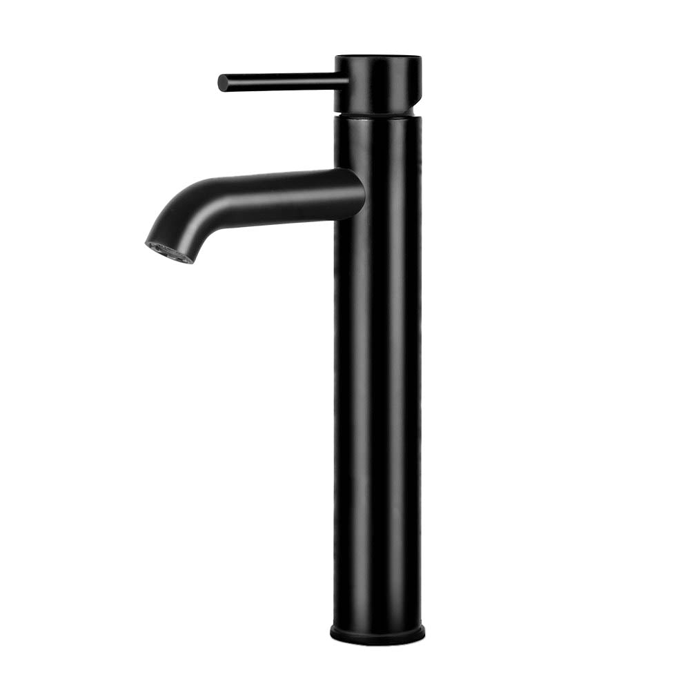 Marlook Bathroom Basin Mixer Tap Round Tall Faucet Vanity Laundry Black