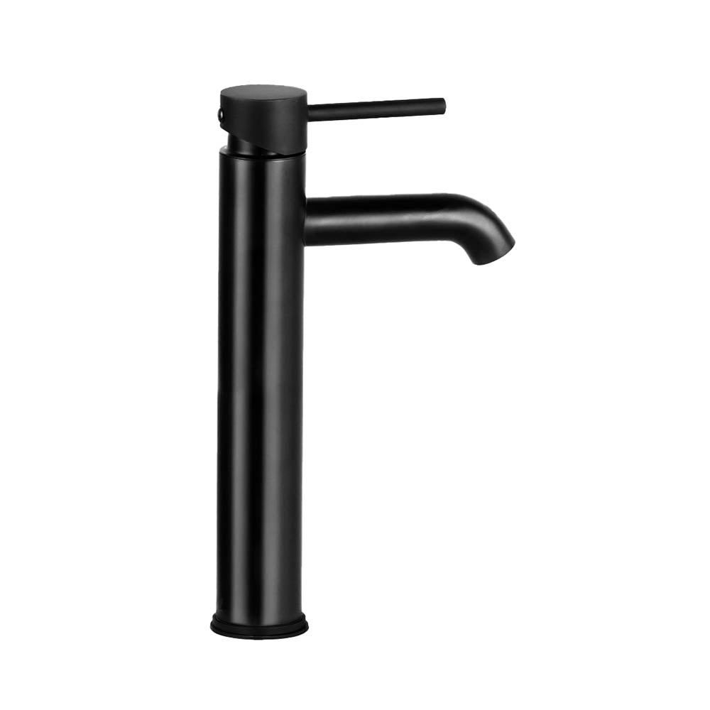 Marlook Bathroom Basin Mixer Tap Round Tall Faucet Vanity Laundry Black