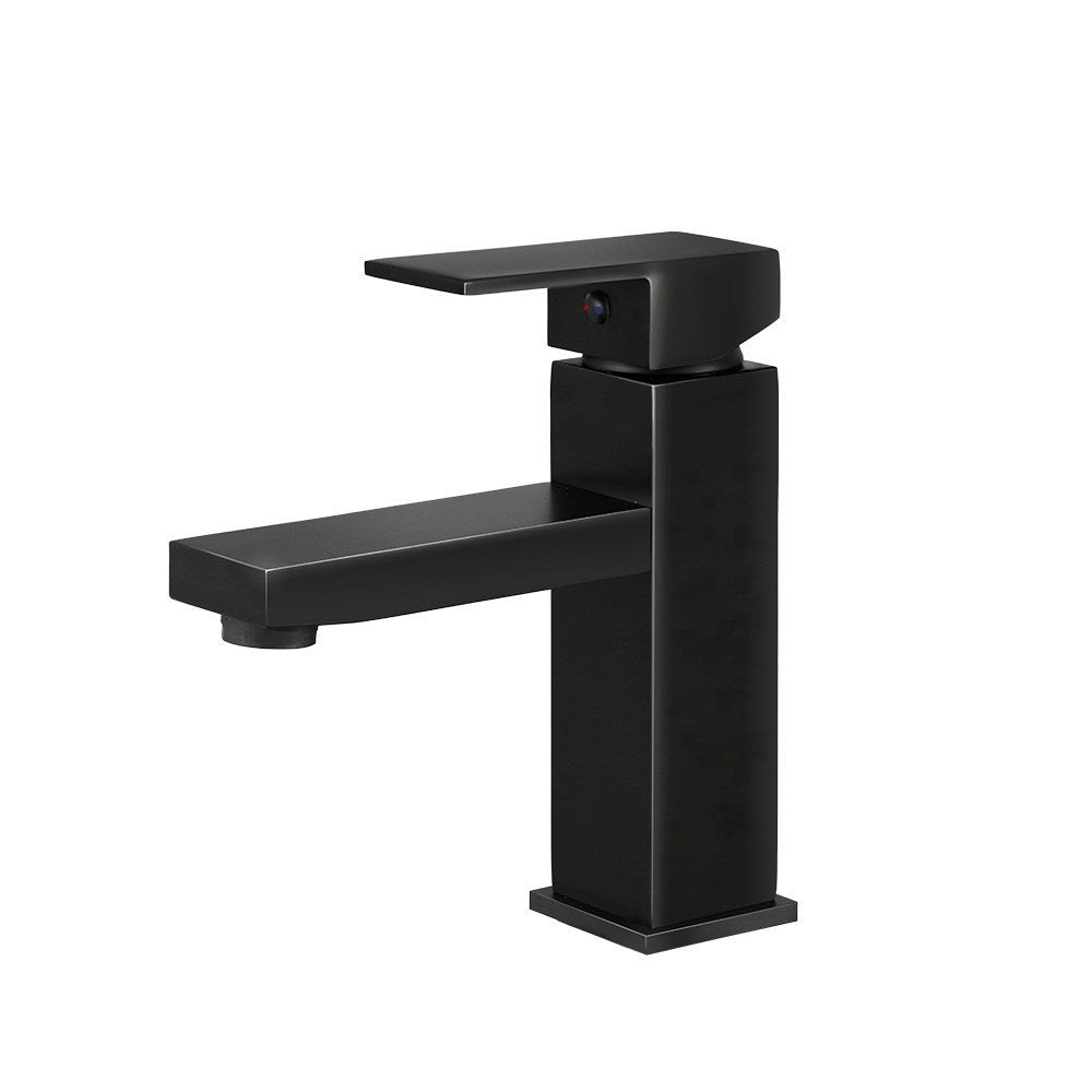 Marlook Bathroom Basin Mixer Tap Square Faucet Vanity Laundry Black