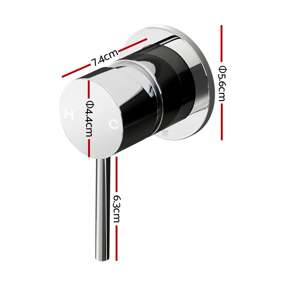 Marlook Basin Mixer Wall Tap Round Brass Faucet Shower Bathtub Chrome