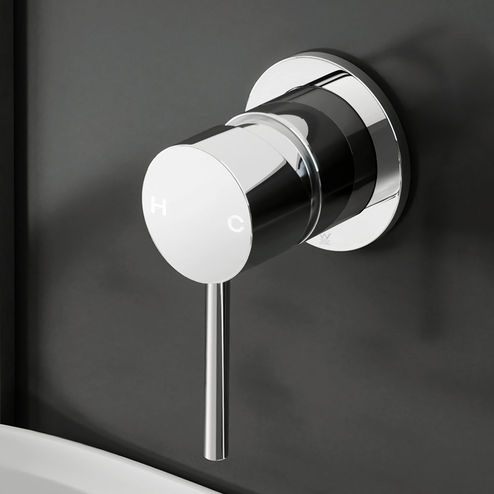 Marlook Basin Mixer Wall Tap Round Brass Faucet Shower Bathtub Chrome