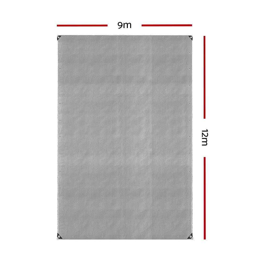 Marlook Tarp Tarpaulin 9x12m Canvas Camping Heavy Duty Sun Cover