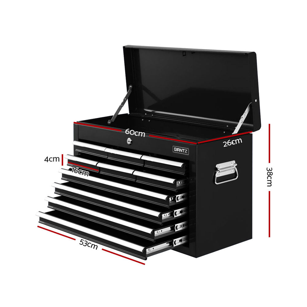 Marlook 10 Drawer Tool Box Cabinet Chest Toolbox Storage Garage Organiser Black