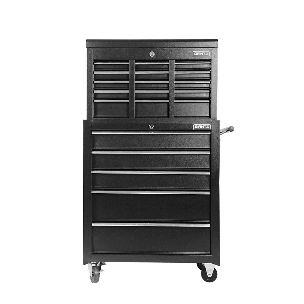 Marlook 14 Drawer Tool Box Cabinet Chest Mechanic Garage Storage Trolley Black