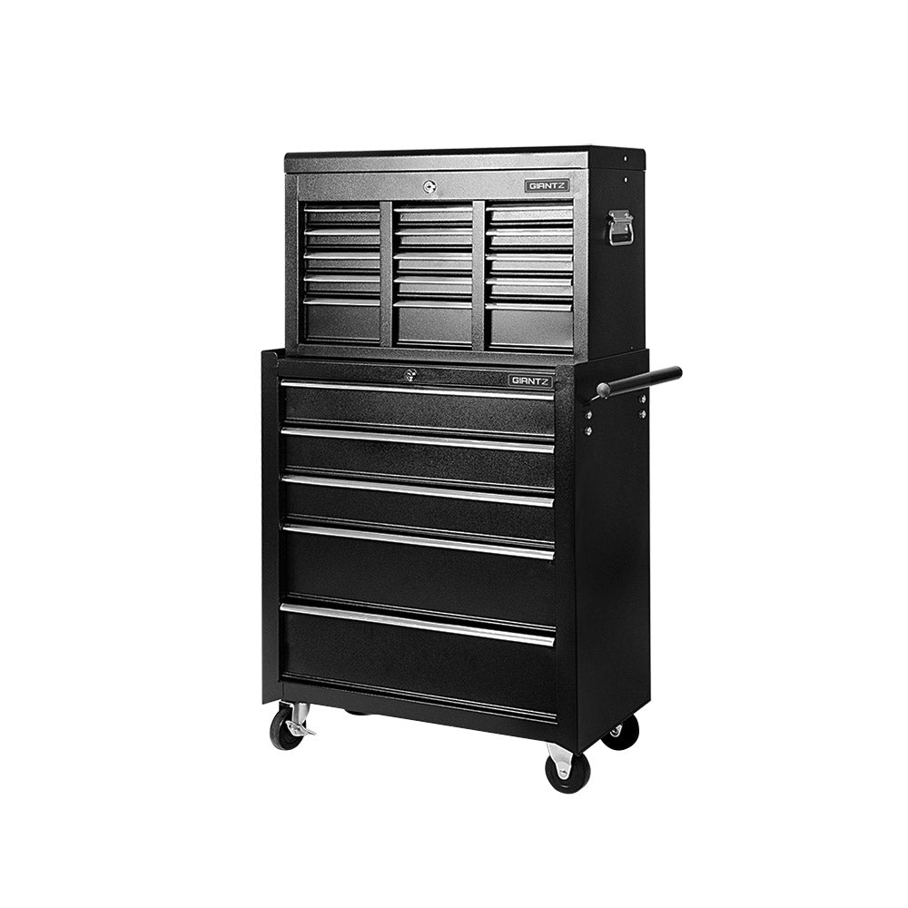 Marlook 14 Drawer Tool Box Cabinet Chest Mechanic Garage Storage Trolley Black