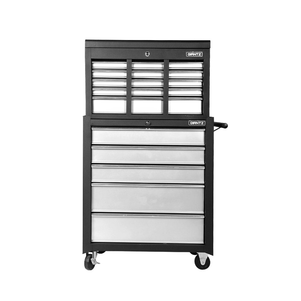 Marlook 14 Drawer Tool Box Cabinet Chest Mechanic Garage Storage Trolley Grey