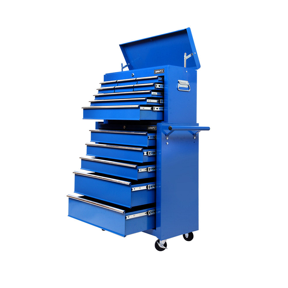 Marlook 14 Drawer Tool Box Cabinet Chest Mechanic Garage Storage Trolley Blue