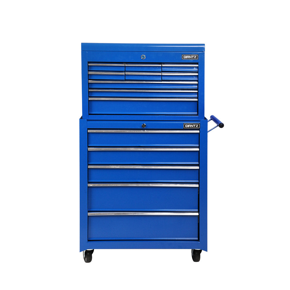 Marlook 14 Drawer Tool Box Cabinet Chest Mechanic Garage Storage Trolley Blue