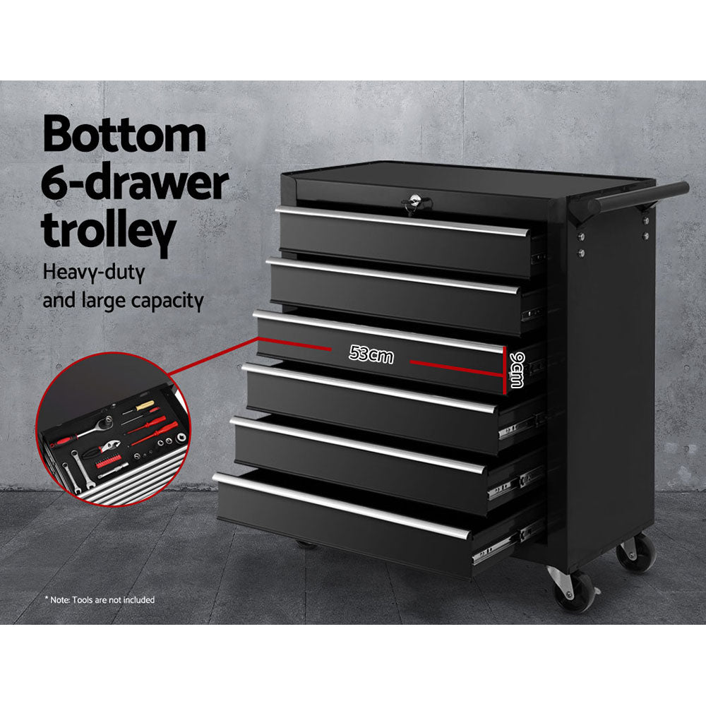 Marlook 16 Drawer Tool Box Cabinet Chest Trolley Toolbox Garage Storage Box