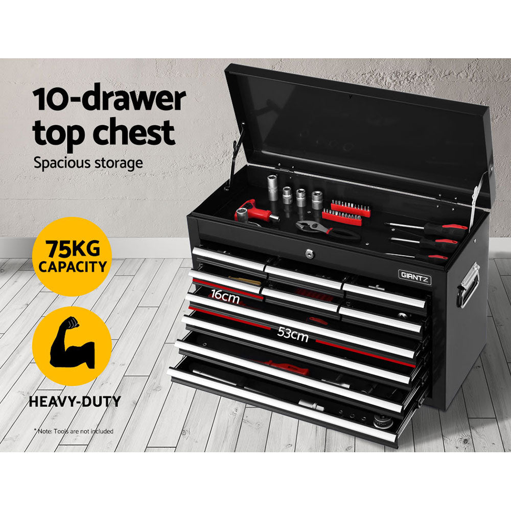 Marlook 17 Drawer Tool Box Cabinet Chest Trolley Toolbox Garage Storage Box Black