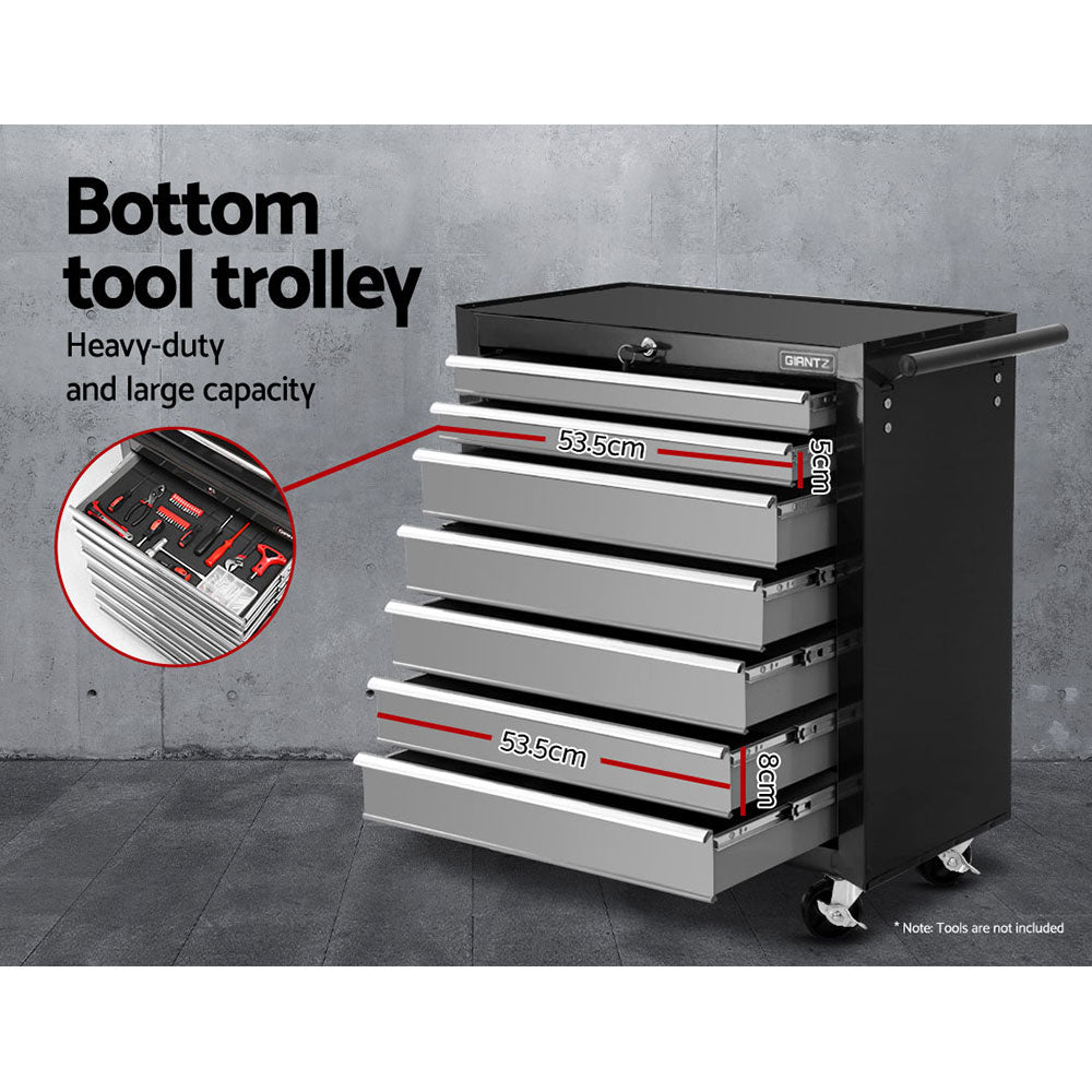 Marlook 17 Drawer Tool Box Cabinet Chest Trolley Toolbox Garage Storage Box Grey